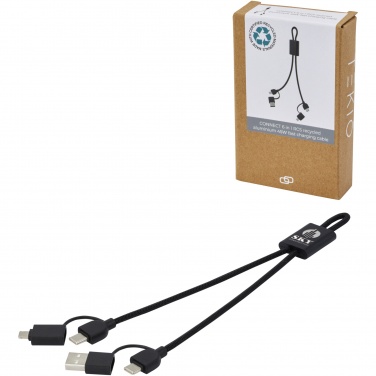 Logo trade promotional product photo of: Connect 6-in-1 RCS recycled aluminium 45W quick charge & data transfer cable
