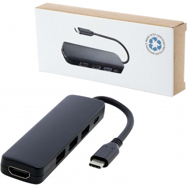 Logotrade promotional products photo of: Loop RCS recycled plastic multimedia adapter USB 2.0-3.0 with HDMI port