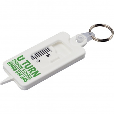 Logo trade business gifts image of: Kym recycled tyre tread check keychain