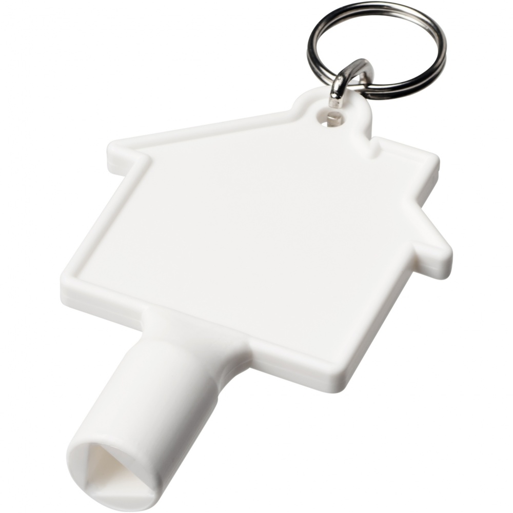 Logo trade promotional gifts image of: Maximilian house-shaped recycled utility key keychain
