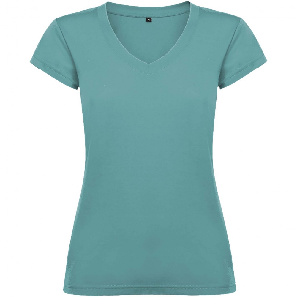 Logo trade corporate gifts image of: Victoria short sleeve women's v-neck t-shirt