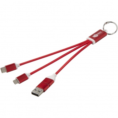 Logotrade corporate gifts photo of: Metal 4-in-1 recycled aluminium charging cable with keychain