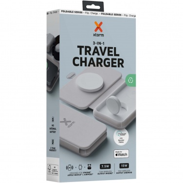 Logo trade business gift photo of: Xtorm XWF31 15W foldable 3-in-1 wireless travel charger