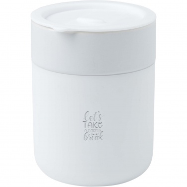 Logotrade promotional giveaway image of: Java 330 ml ceramic tumbler with silicone wrap and plastic lid