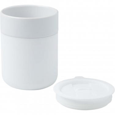 Logotrade business gift image of: Java 330 ml ceramic tumbler with silicone wrap and plastic lid