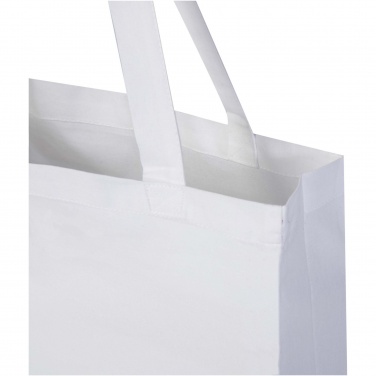 Logo trade promotional merchandise image of: Madras 140 g/m² GRS recycled cotton gusset tote bag
