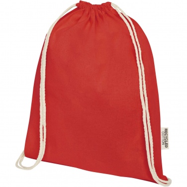 Logotrade promotional gift image of: Oregon 140 g/m² GRS recycled cotton drawstring bag
