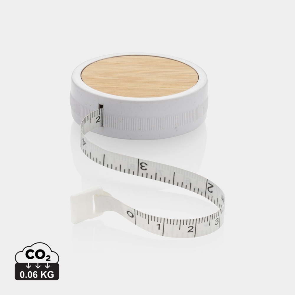 Logotrade promotional item image of: RCS recycled plastic & bamboo tailor tape