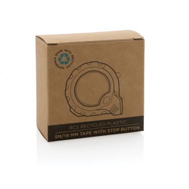 Logo trade promotional gift photo of: RCS recycled plastic 5M/19 mm tape with stop button