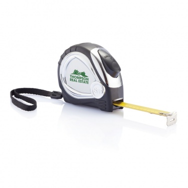 Logo trade corporate gift photo of: Chrome plated auto stop tape measure