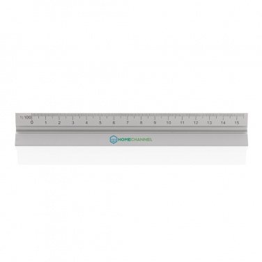 Logo trade promotional item photo of: 15cm. Aluminum triangular ruler
