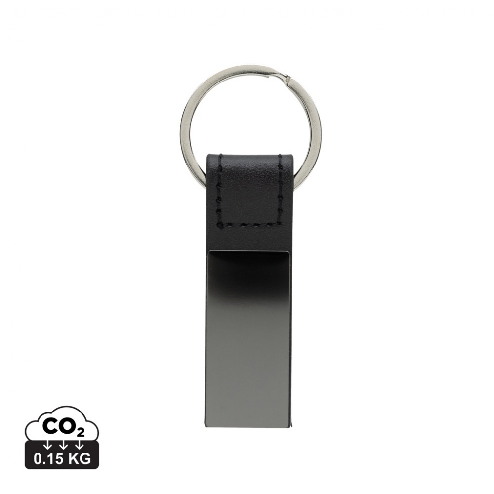 Logotrade promotional giveaway picture of: Luxury PU keychain RCS recycled zinc alloy