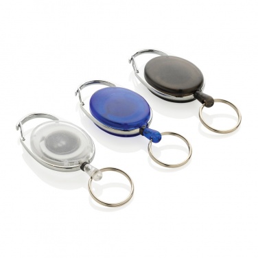 Logo trade promotional merchandise image of: RCS recycled ABS roller clip keychain
