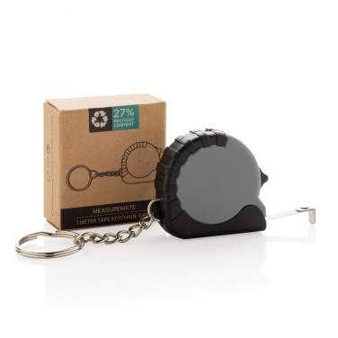 Logo trade promotional gift photo of: MeasureMate RCS reycled ABS 1 meter tape keychain