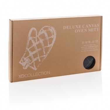 Logo trade promotional giveaways image of: Deluxe canvas oven mitt