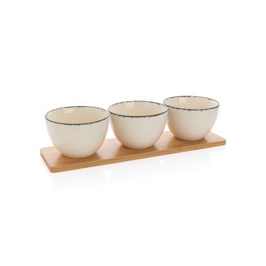 Logotrade promotional merchandise photo of: Ukiyo 3pc serving bowl set with bamboo tray