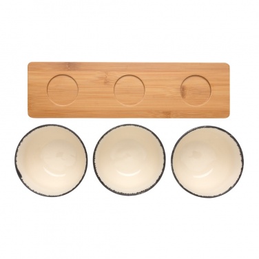 Logo trade promotional merchandise photo of: Ukiyo 3pc serving bowl set with bamboo tray