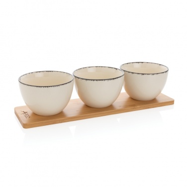 Logotrade advertising product picture of: Ukiyo 3pc serving bowl set with bamboo tray