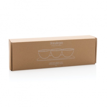 Logo trade advertising product photo of: Ukiyo 3pc serving bowl set with bamboo tray