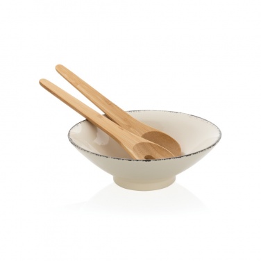 Logo trade corporate gifts picture of: Ukiyo salad bowl with bamboo salad server