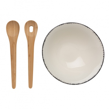 Logo trade promotional merchandise picture of: Ukiyo salad bowl with bamboo salad server