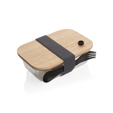 Logotrade advertising product image of: Glass lunchbox with bamboo lid