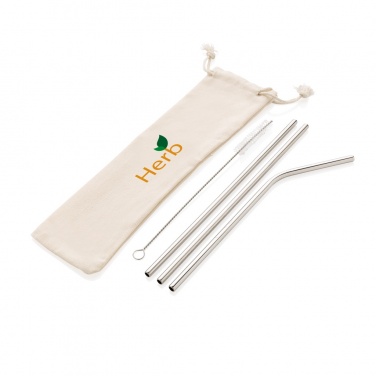 Logotrade promotional item picture of: Reusable stainless steel 3 pcs straw set