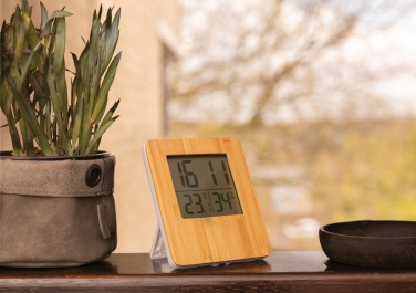 Logotrade promotional gift image of: Bamboo weather station