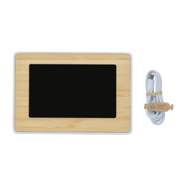 Logo trade promotional merchandise photo of: Utah RCS recycled plastic and bamboo LED clock