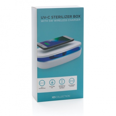 Logo trade promotional merchandise picture of: UV-C steriliser box with 5W wireless charger