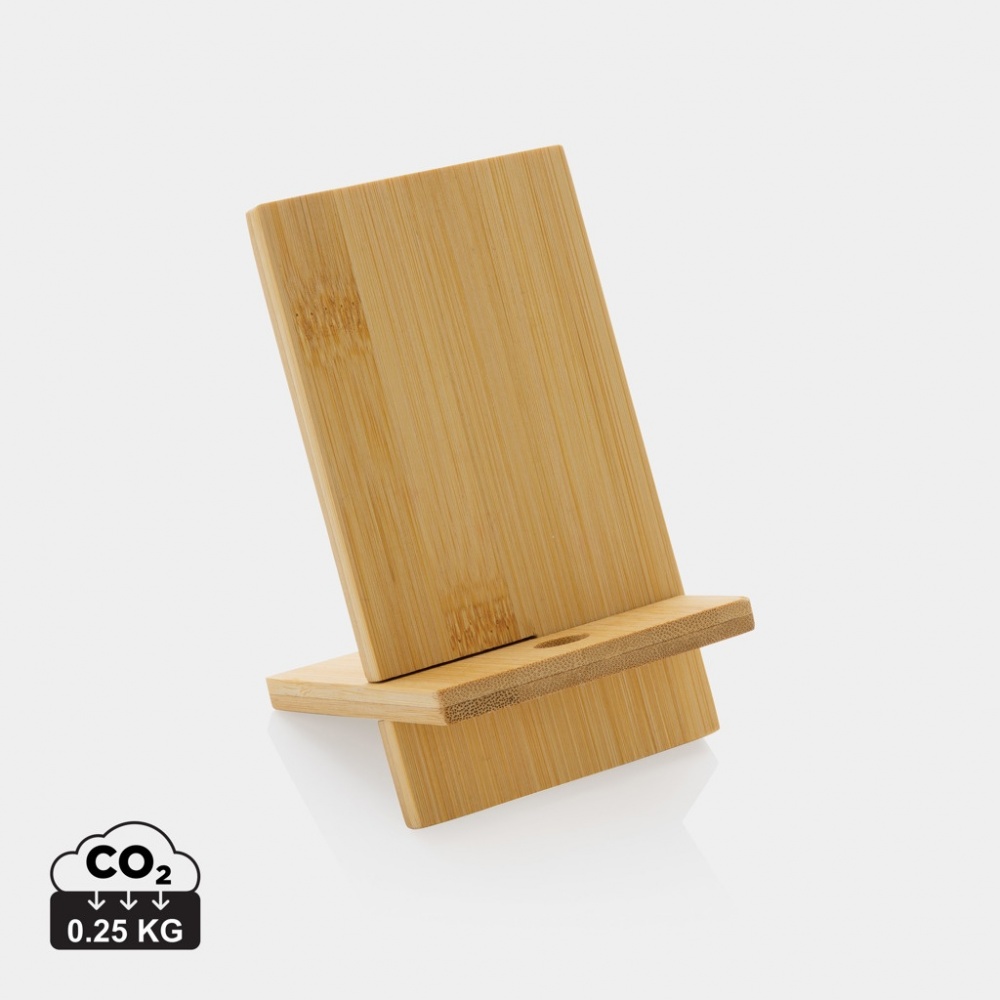 Logotrade promotional merchandise picture of: Bamboo phone stand in kraft box