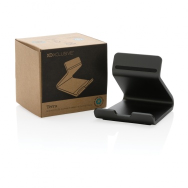 Logo trade promotional gifts image of: Terra RCS recycled aluminium tablet & phone stand