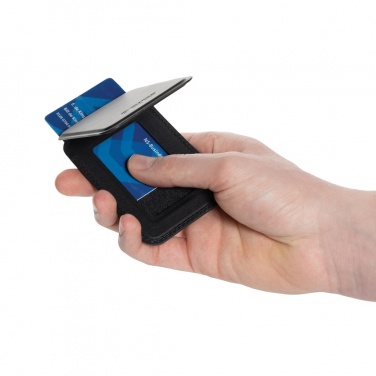 Logo trade promotional gifts image of: Magstand RCS recycled PU magnetic phone wallet with stand