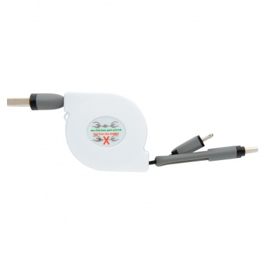 Logo trade promotional giveaways picture of: 3-in-1 retractable cable