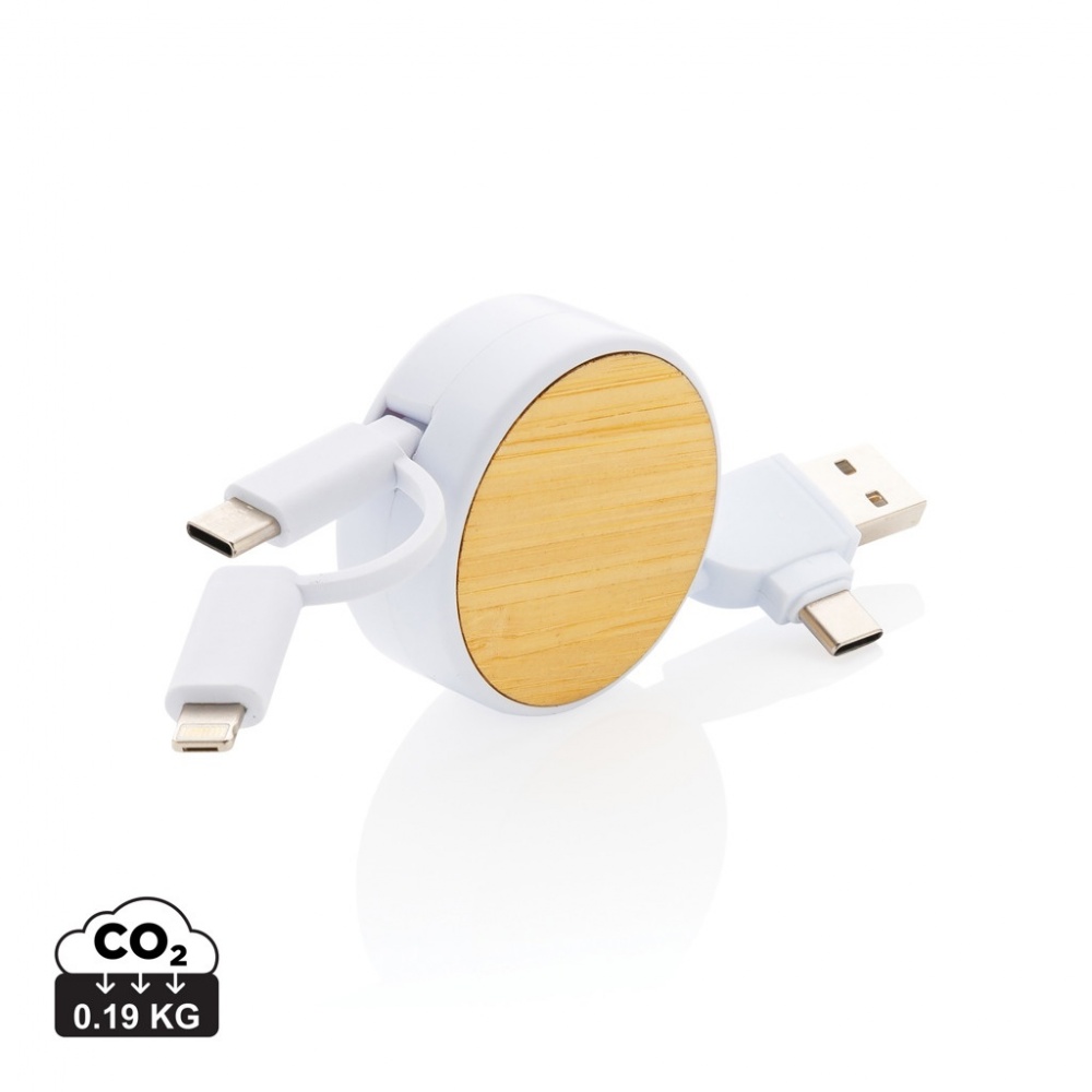 Logotrade promotional giveaway picture of: RCS recycled plastic Ontario 6-in-1 retractable cable