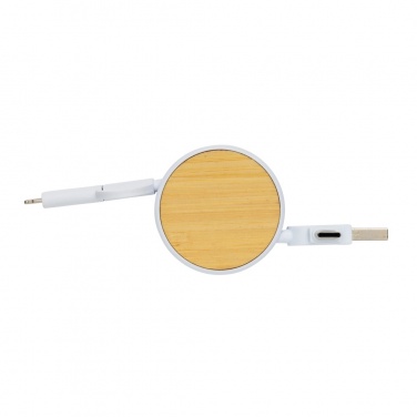 Logo trade corporate gifts image of: RCS recycled plastic Ontario 6-in-1 retractable cable