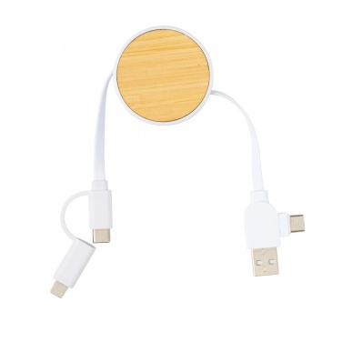 Logo trade promotional giveaways picture of: RCS recycled plastic Ontario 6-in-1 retractable cable