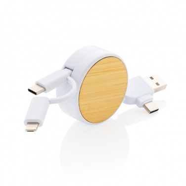 Logotrade promotional item image of: RCS recycled plastic Ontario 6-in-1 retractable cable