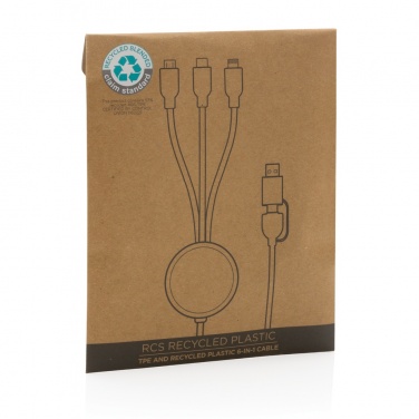 Logotrade advertising product picture of: RCS recycled TPE and recycled plastic 6-in-1 cable