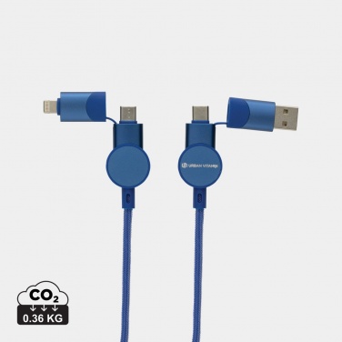 Logo trade promotional products image of: Oakland RCS recycled plastic 6-in-1 fast charging 45W cable