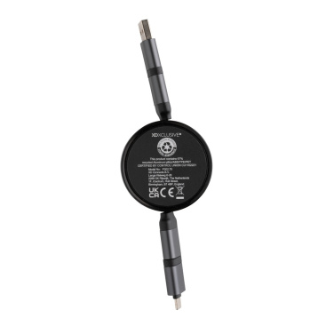Logotrade corporate gift image of: Terra RCS recycled aluminium retractable 6 in 1 cable