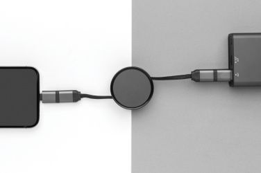 Logotrade promotional item image of: Terra RCS recycled aluminium retractable 6 in 1 cable