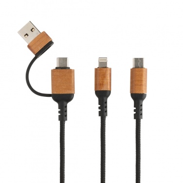 Logotrade promotional gifts photo of: Ohio RCS certified recycled plastic 6-in-1 cable