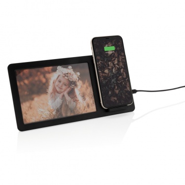 Logo trade business gifts image of: 5W Wireless charger and photo frame