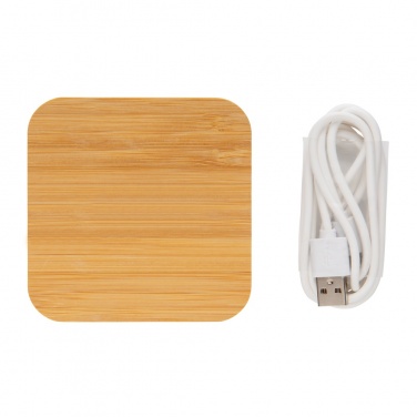 Logotrade advertising products photo of: Bamboo 5W wireless charger with USB