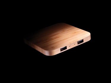Logo trade advertising product photo of: Bamboo 5W wireless charger with USB