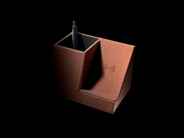 Logotrade promotional giveaways photo of: Cork pen holder and 5W wireless charger