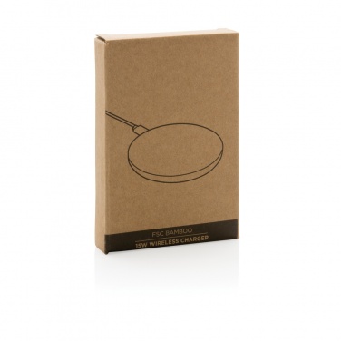 Logotrade advertising products photo of: Bamboo 15W wireless charger