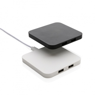 Logotrade promotional giveaways photo of: RCS recycled plastic 10W Wireless charger with USB Ports