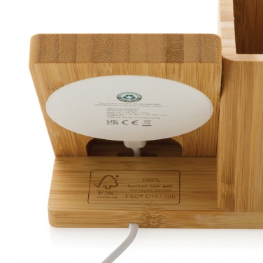 Logotrade promotional merchandise picture of: Calgary bamboo 10W wireless charger